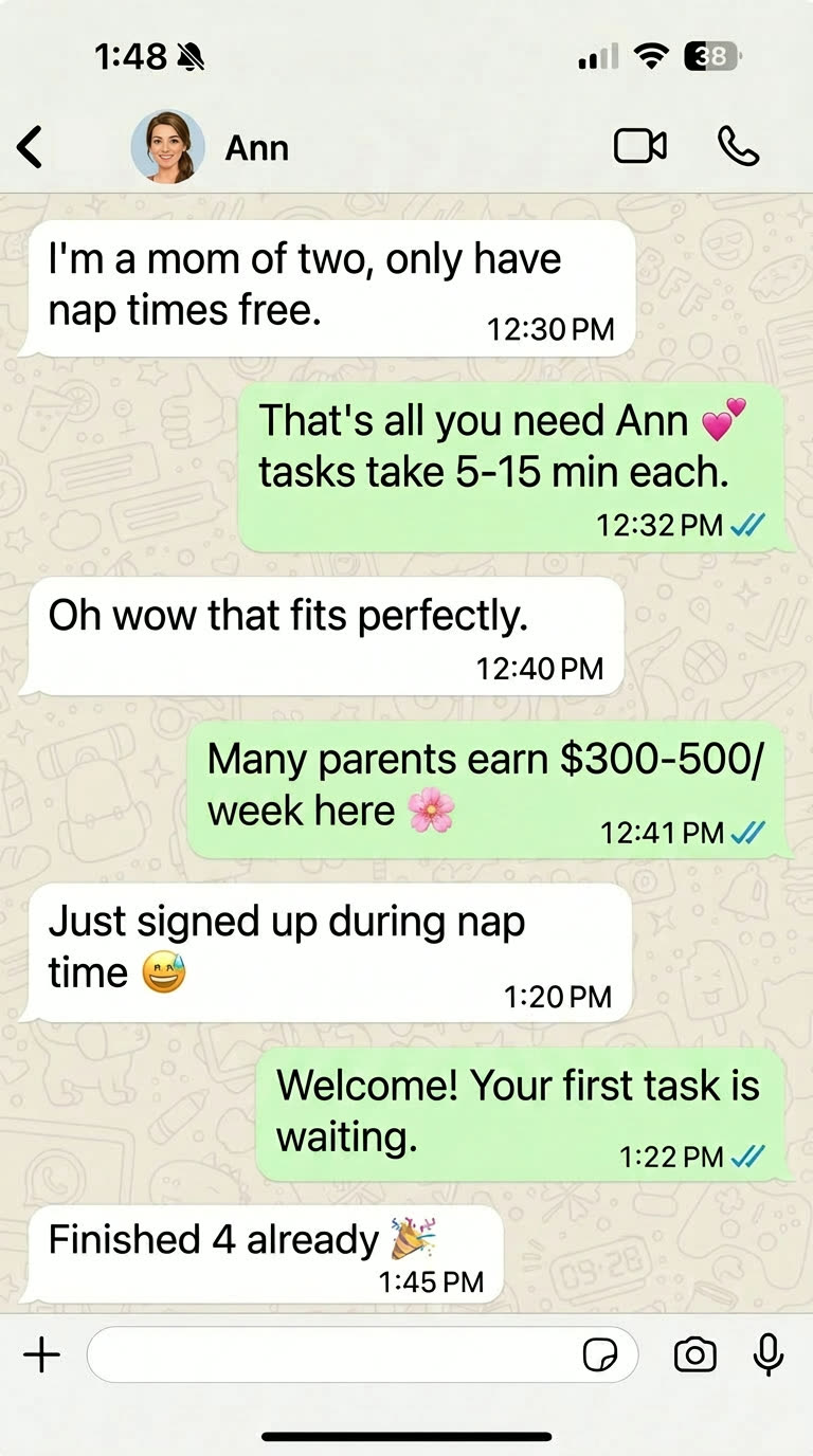 Ann testimonial chat screenshot